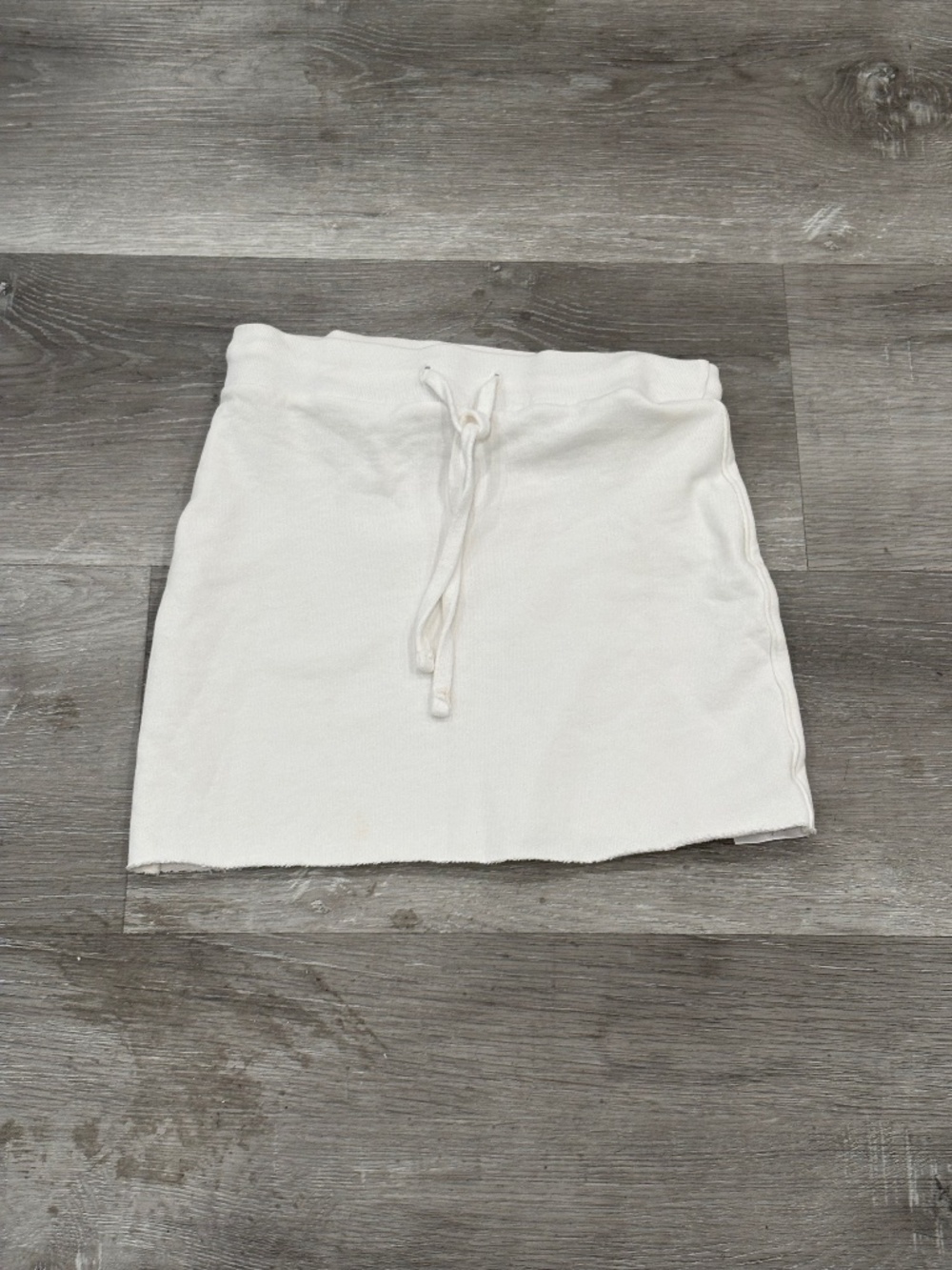 Frank & Eileen Kennedy Mini Skirt Triple Terry Cotton Drawstring White Womens XS